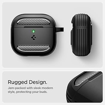 Amazon.com: Spigen for AirPods 4 Case, Rugged Armor Designed